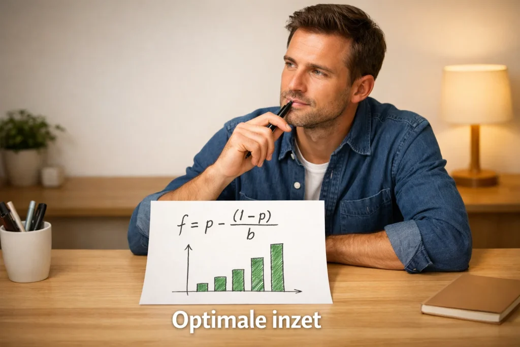 Kelly criterion voetbal wedden inzetgrootte berekening formule