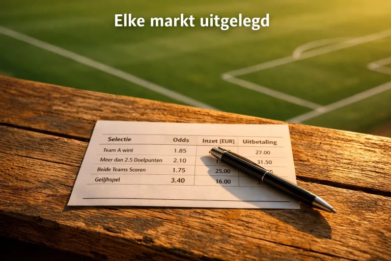 Soorten voetbalweddenschappen en markten op een scorebord naast een voetbalveld