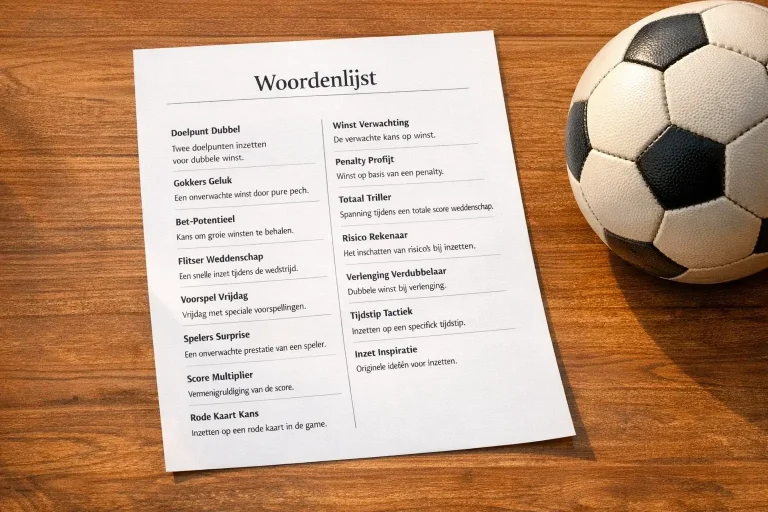 Voetbal wedden woordenlijst glossarium termen uitleg